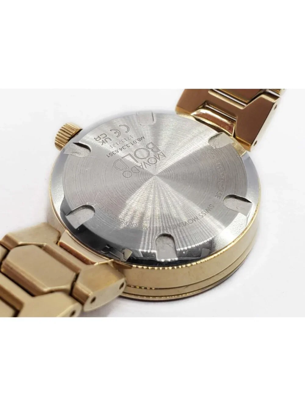 Movado Bold Ladies Wristwatch Gold Tone Pave Dial 3600492